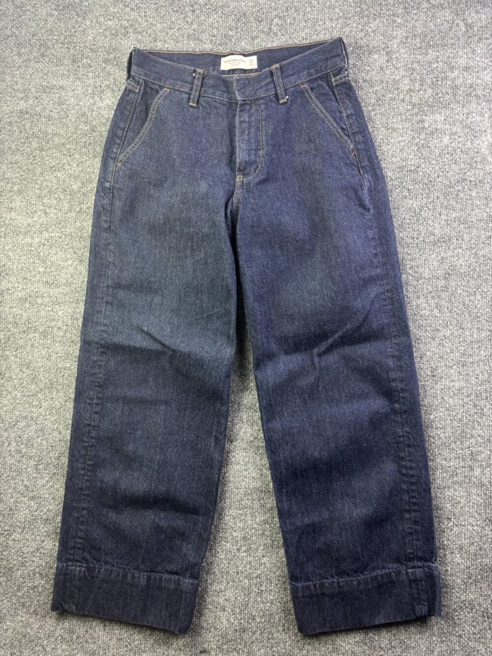 Abercrombie & Fitch Ultra Loose Jeans Womens 24 Short Dark Wash Low Rise Capri